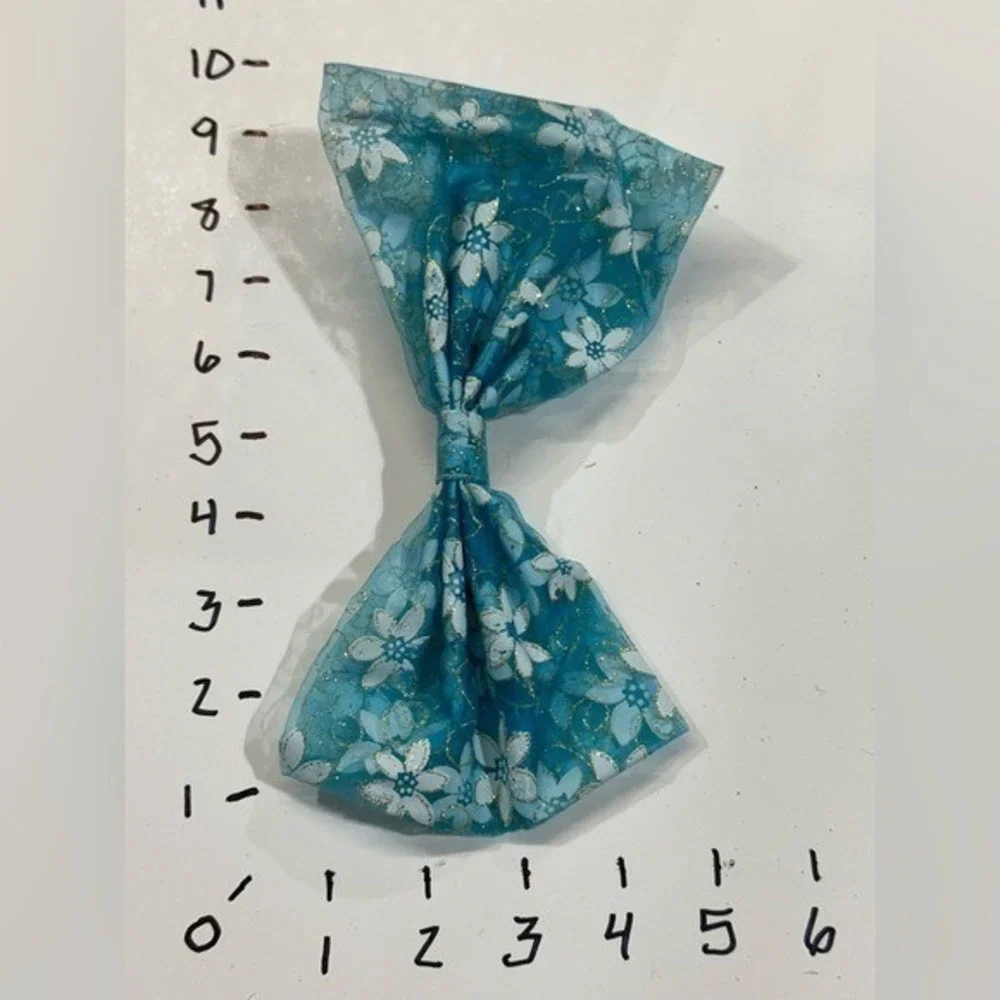 NEW large girls hair bows clip‎ accessory blue 9 inch
